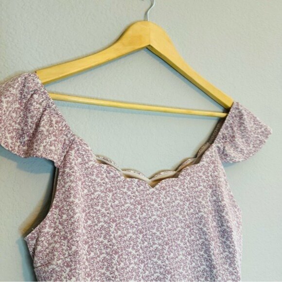 Monteau Los Angeles Scalloped Floral Dress | Pink & White | Size M | NWT - Picture 6 of 11